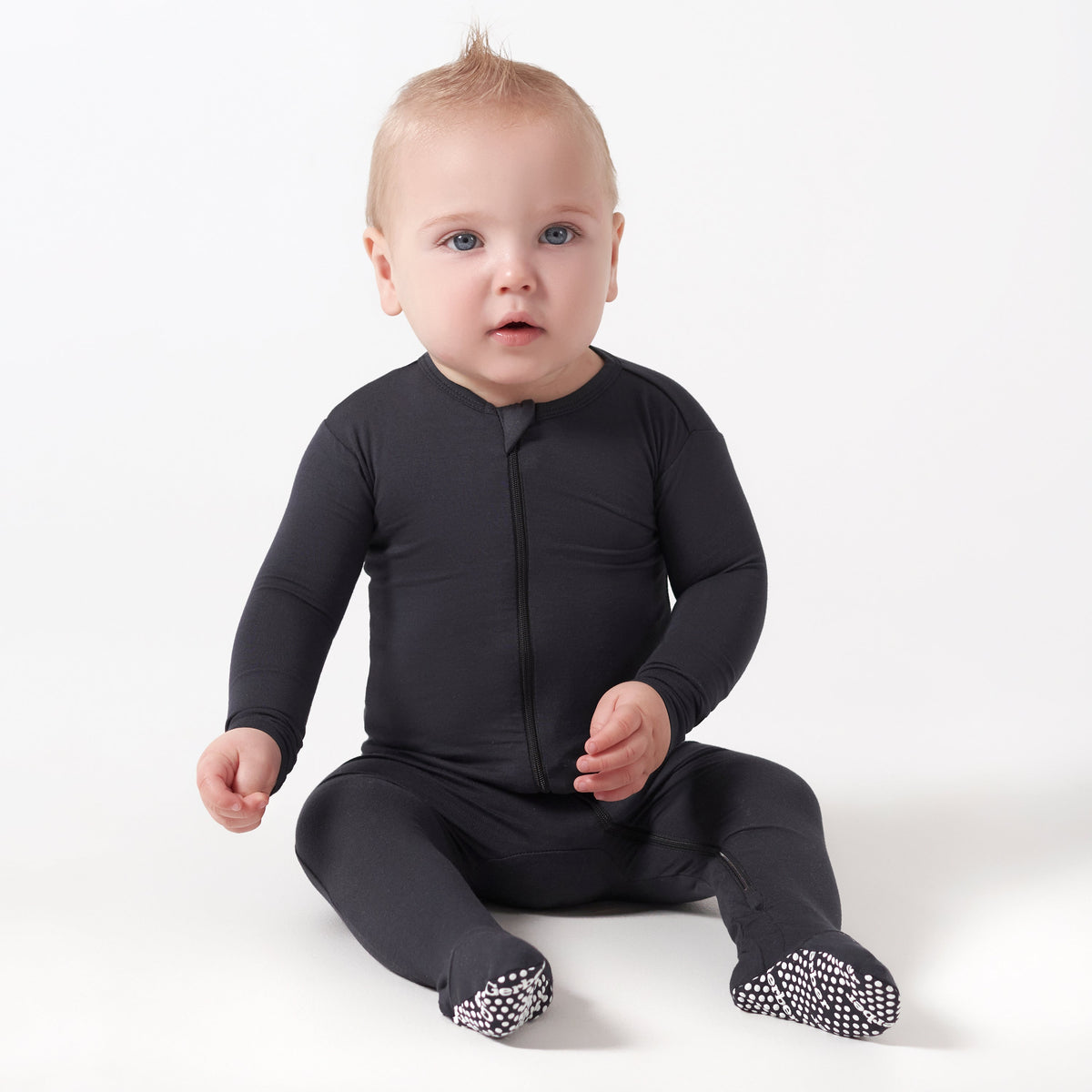 Baby & Toddler Shadow Buttery Soft Viscose Made from Eucalyptus Snug Fit Footed Pajamas, lifestyle photo 1