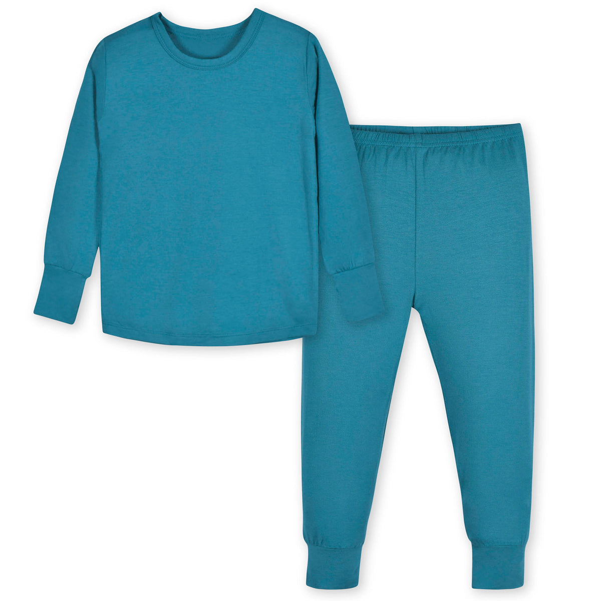 2-Piece Infant & Toddler Ocean Teal Buttery Soft Viscose Made from Eucalyptus Snug Fit Pajamas, view 2