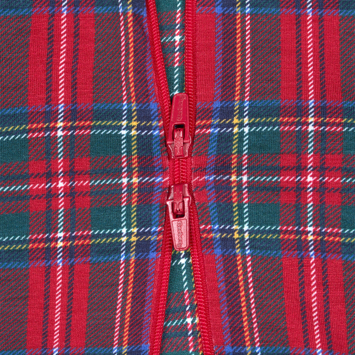 Baby Plaid About You Buttery Soft Viscose Made from Eucalyptus Snug Fit Footed Holiday Pajamas, close-up detail 3