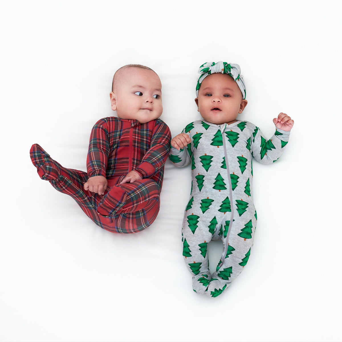 Baby Spruce Buttery Soft Viscose Made from Eucalyptus Snug Fit Footed Holiday Pajamas, view 4