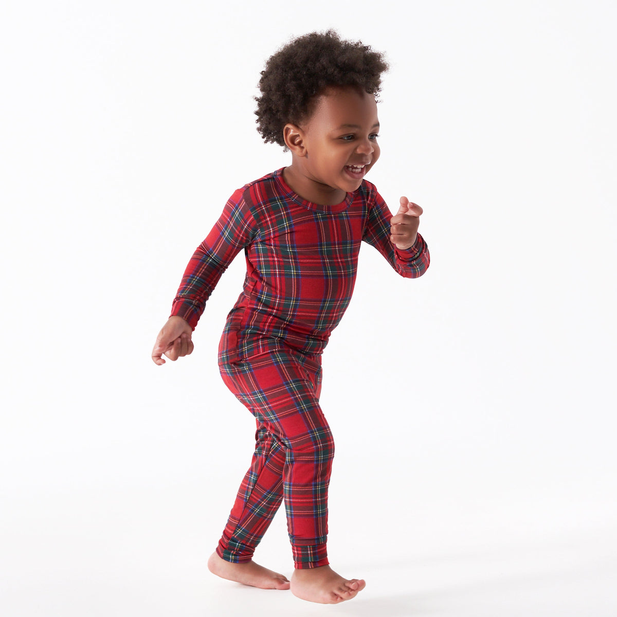 2-Piece Infant & Toddler Plaid About You Buttery Soft Viscose Made from Eucalyptus Snug Fit Holiday Pajamas, lifestyle photo 2