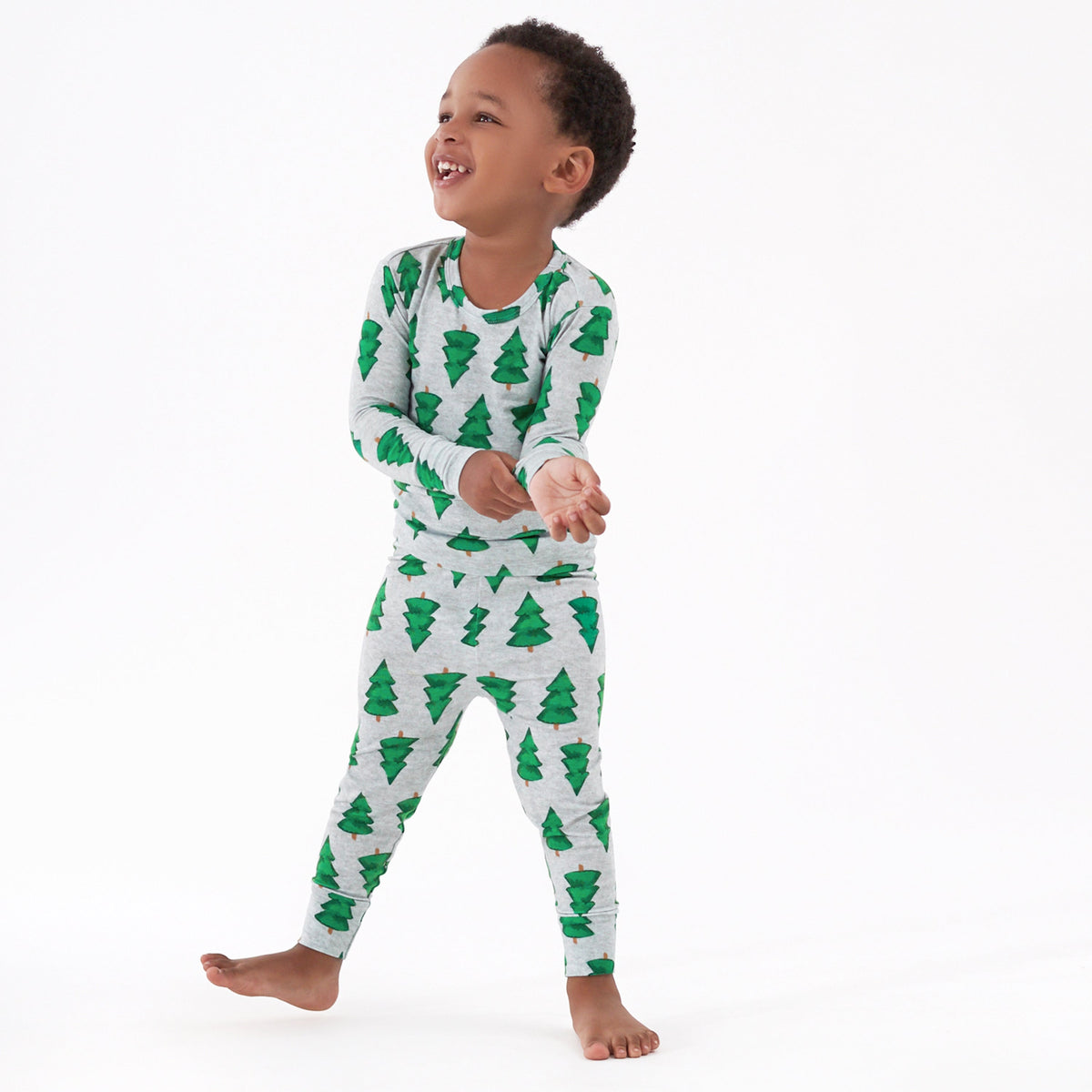 2-Piece Infant & Toddler Spruce Buttery Soft Viscose Made from Eucalyptus Snug Fit Holiday Pajamas, lifestyle photo 1