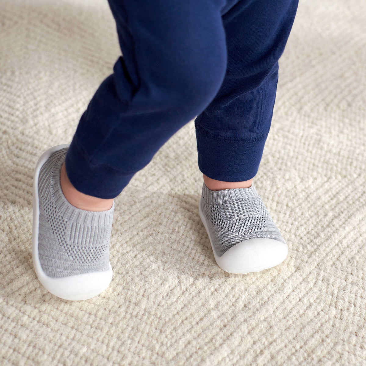 Baby Gray Stretchy Knit Slip-On Sneaker, lifestyle photo 1