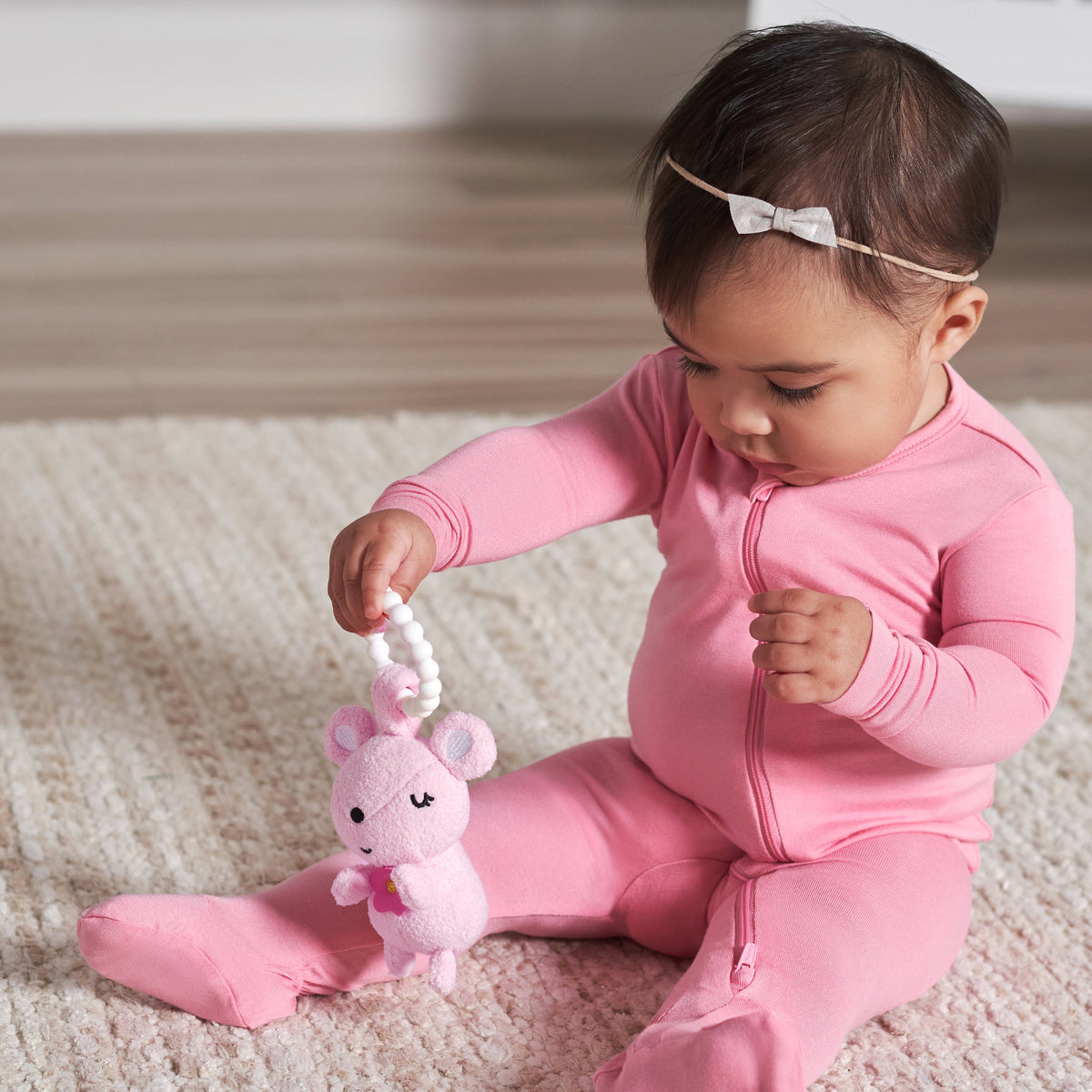 2-Piece Baby Cat & Mouse Rattle and Teether Set, lifestyle photo 6