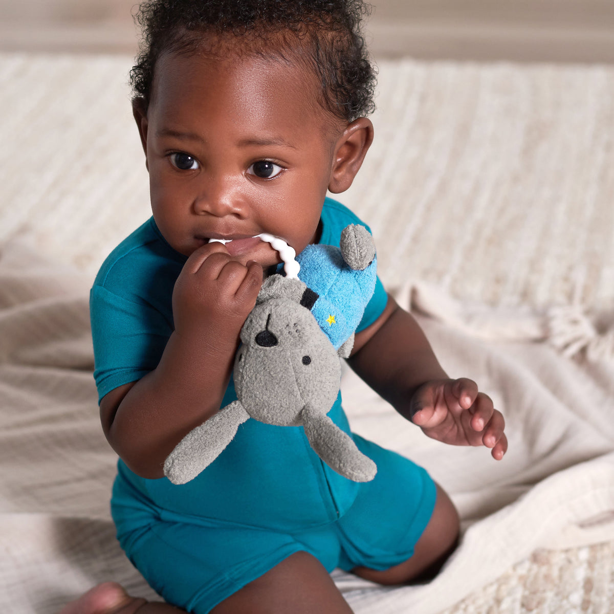 2-Piece Baby Space Rattle and Teether Set, lifestyle photo 6