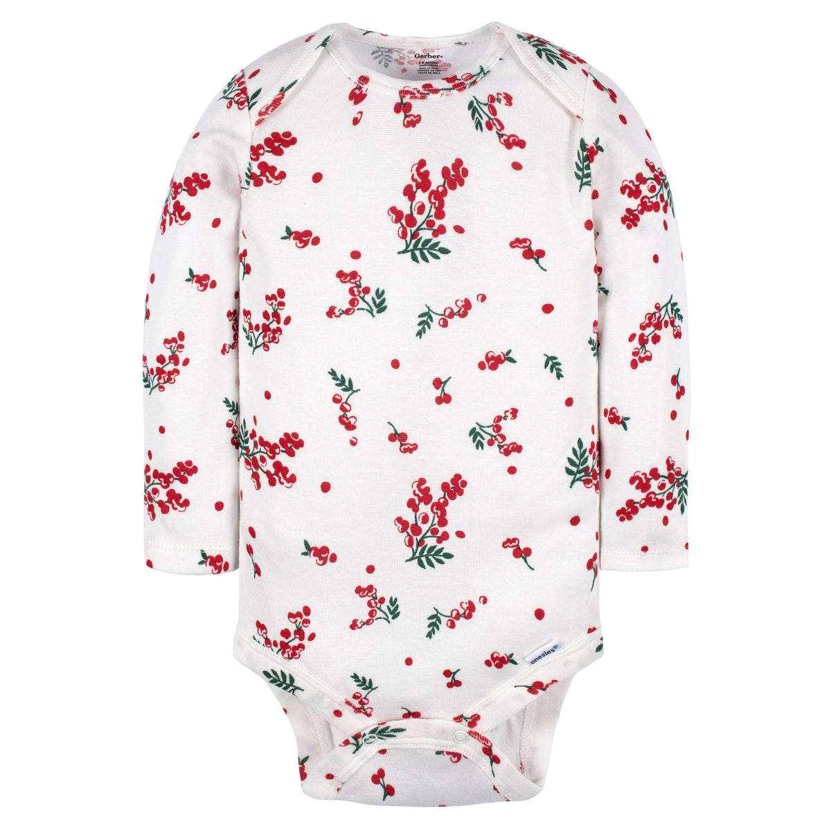 2-Piece Baby Girls Red Holly Berries Jumper & Bodysuit Set, additional view 1