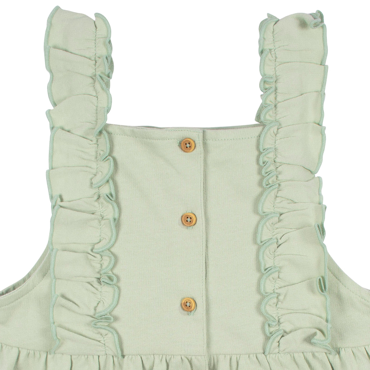 2-Piece Infant & Toddler Girls Green Floral Jumper & Top Set, close-up detail 2