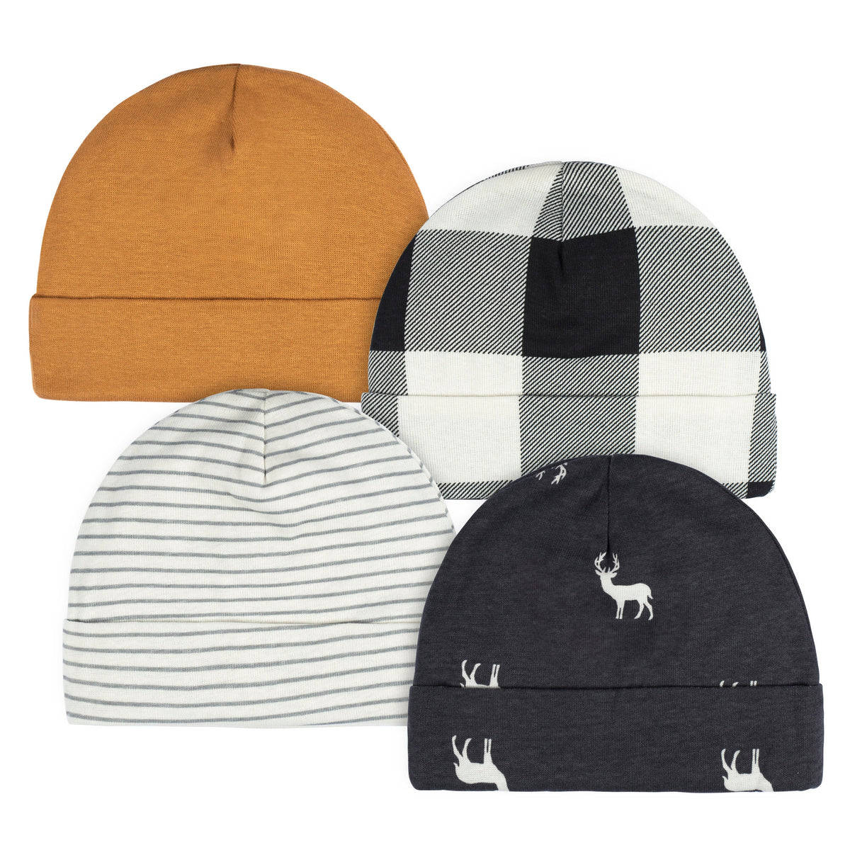 4-Pack Baby Boys Deer Cap