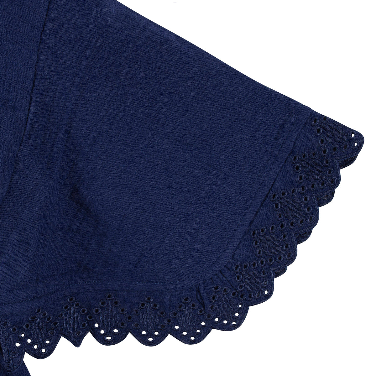 Baby & Toddler Girls Navy Woven Kaftan Coverup, close-up detail 2