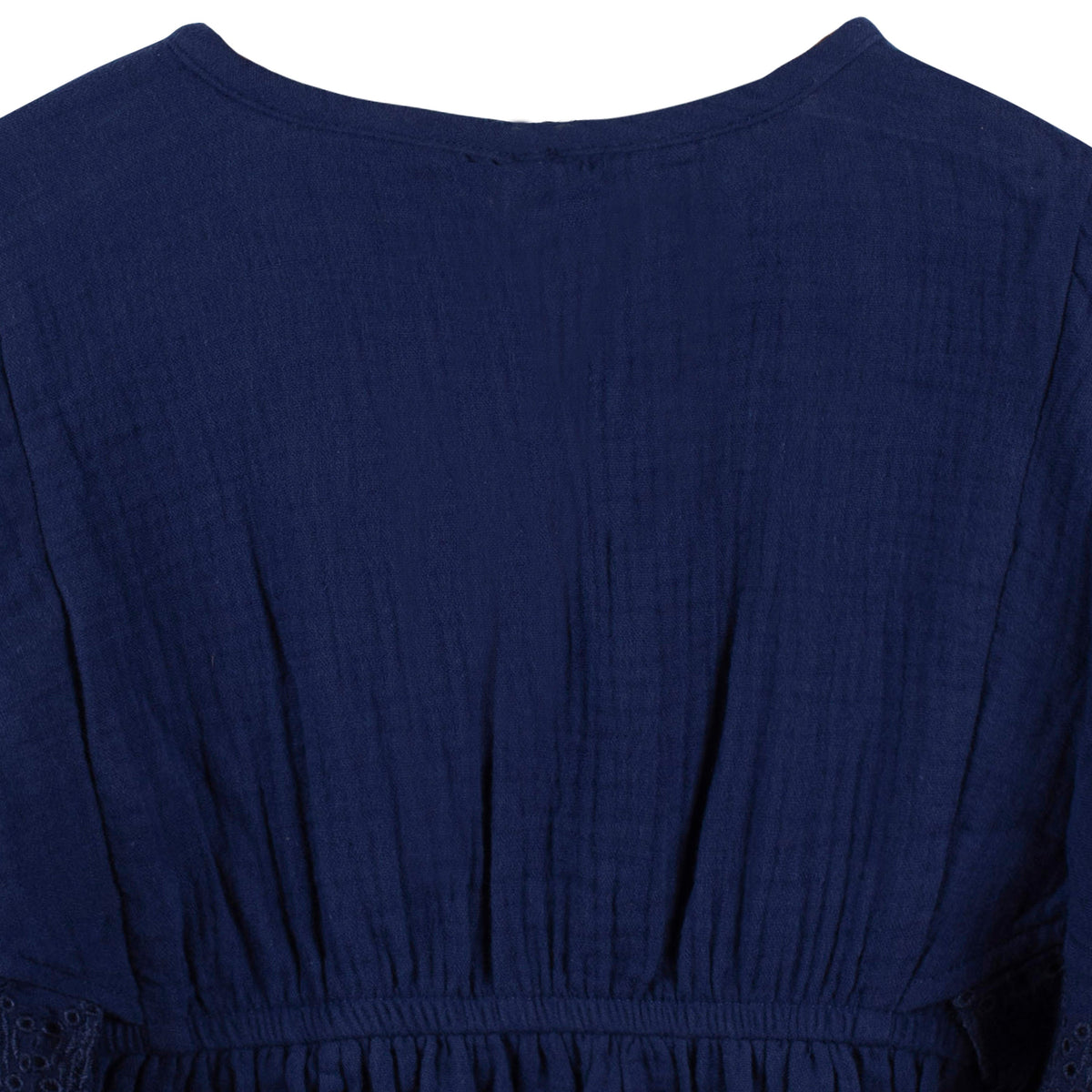 Baby & Toddler Girls Navy Woven Kaftan Coverup, close-up detail 3