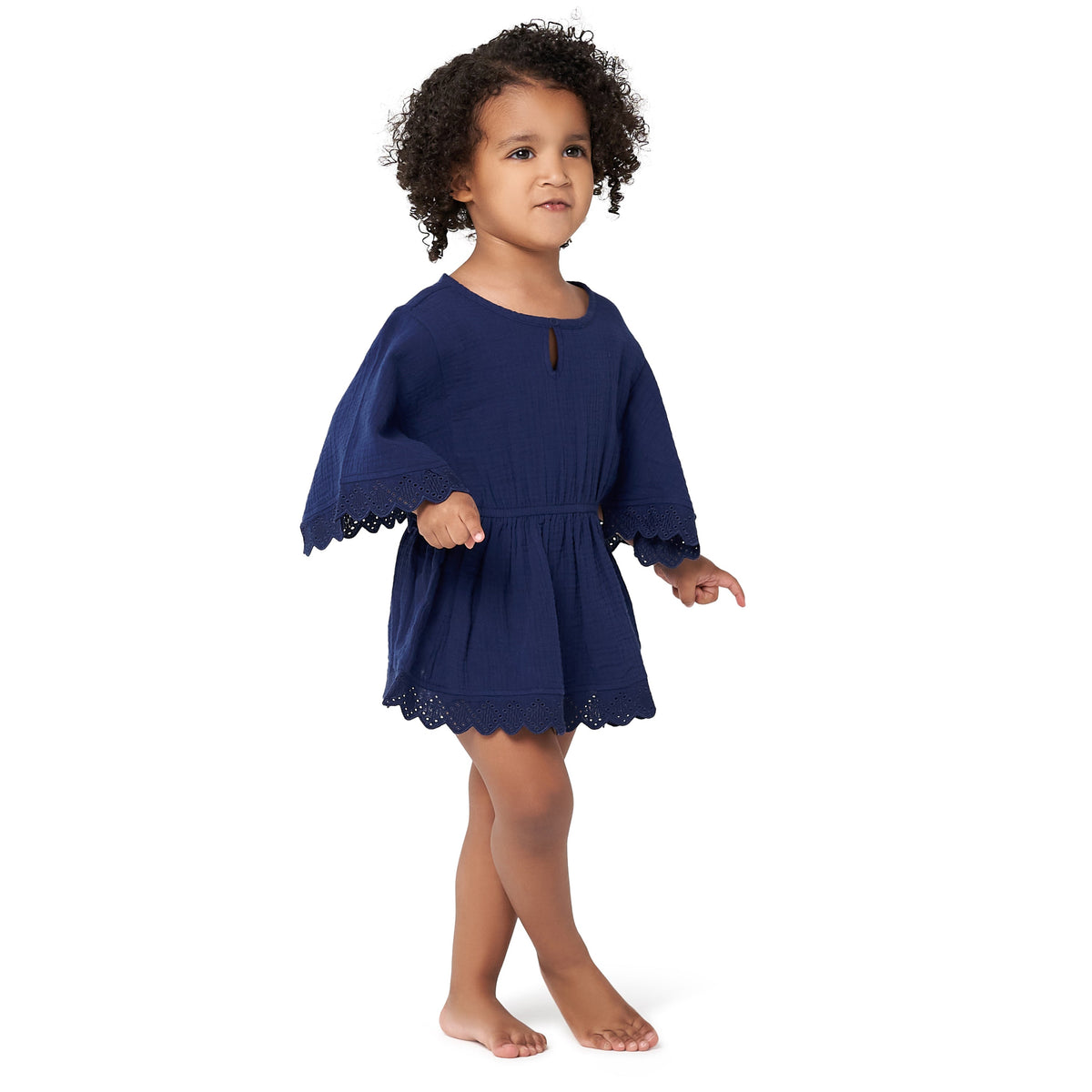 Baby & Toddler Girls Navy Woven Kaftan Coverup, lifestyle photo 1