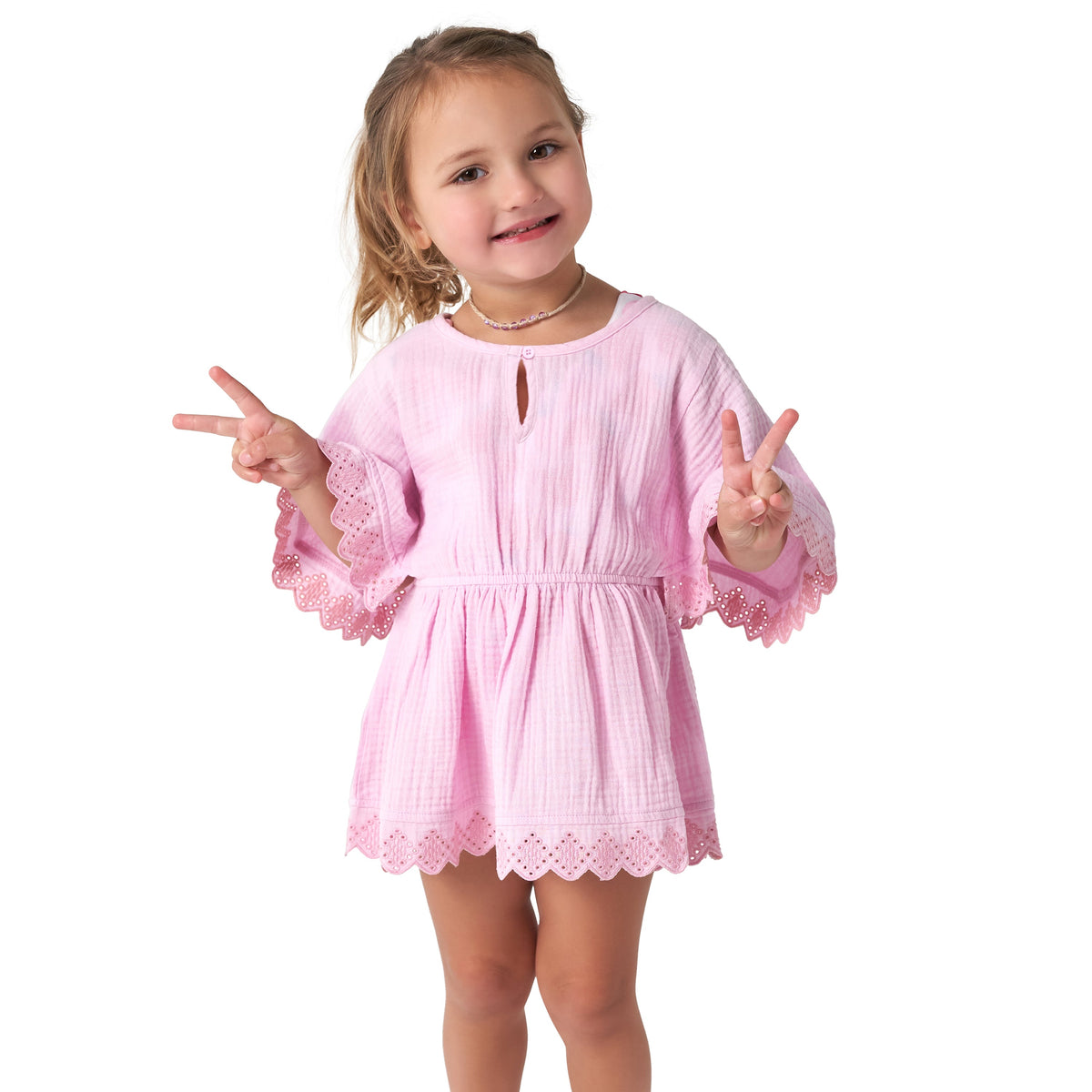 Baby & Toddler Girls Light Pink Woven Kaftan Coverup, lifestyle photo 1