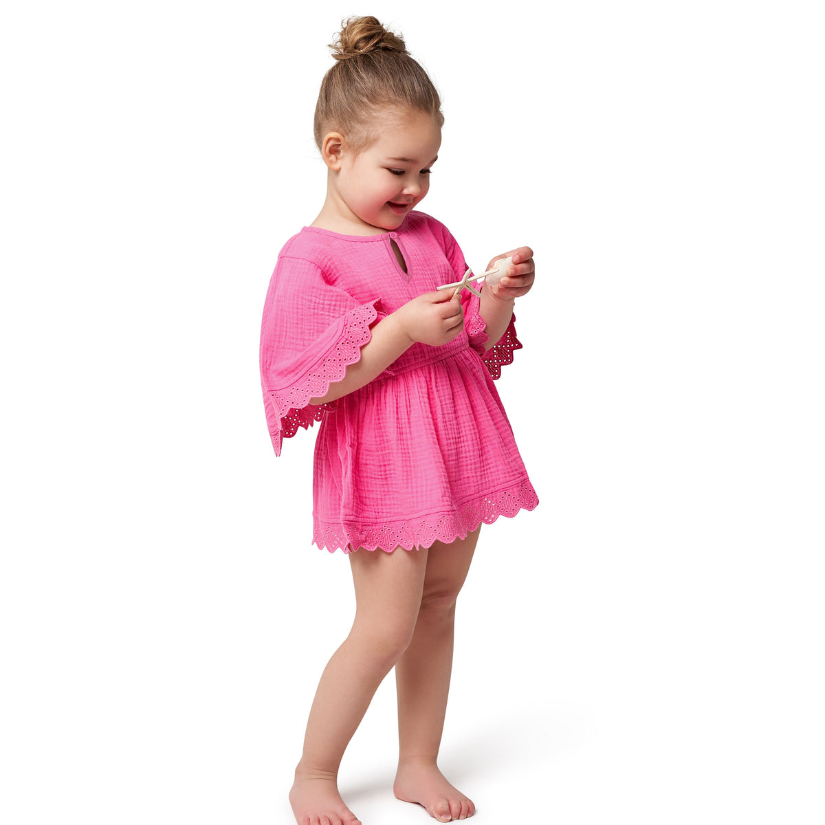 Baby & Toddler Girls Pink Woven Kaftan Coverup, lifestyle photo 1