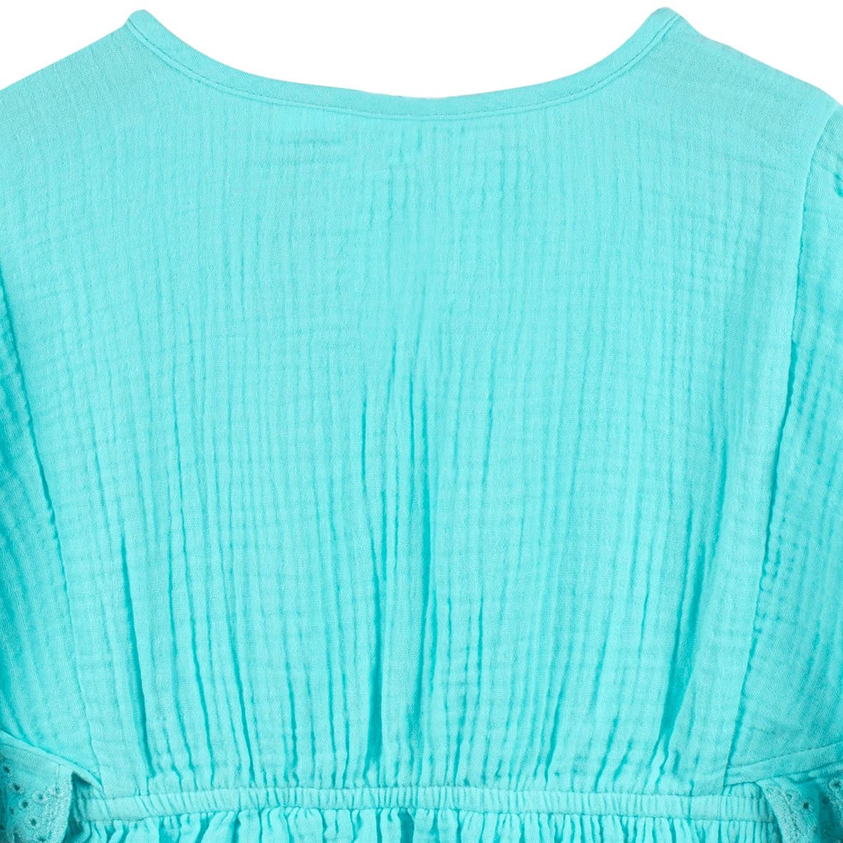Baby & Toddler Girls Aqua Woven Kaftan Coverup, close-up detail 3