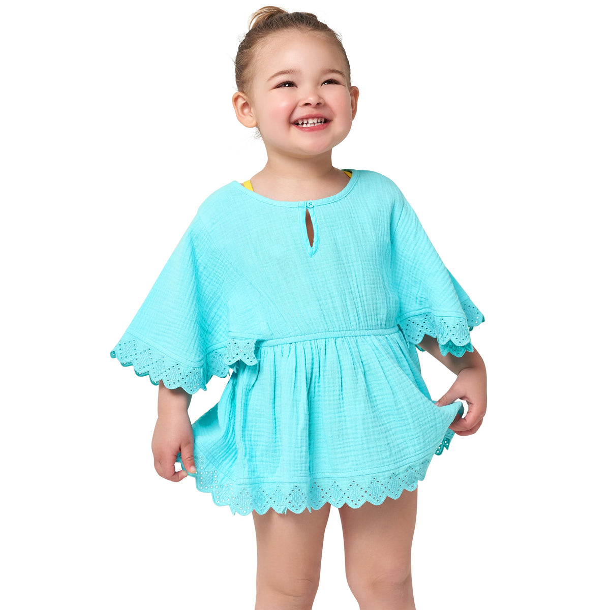 Baby & Toddler Girls Aqua Woven Kaftan Coverup, lifestyle photo 2