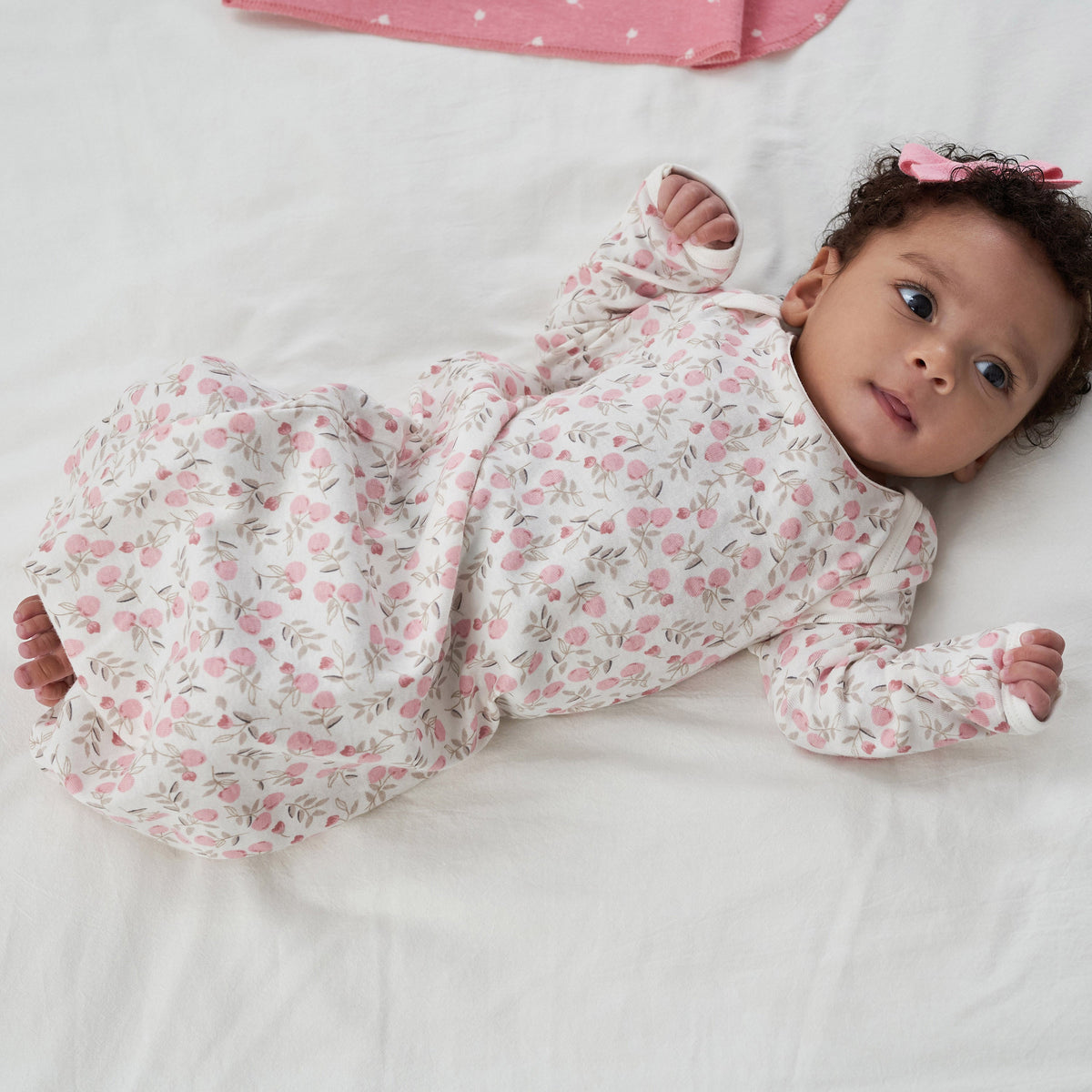 2-Piece Baby Girls Appley Sweet Gown & Cap Set, lifestyle photo 1