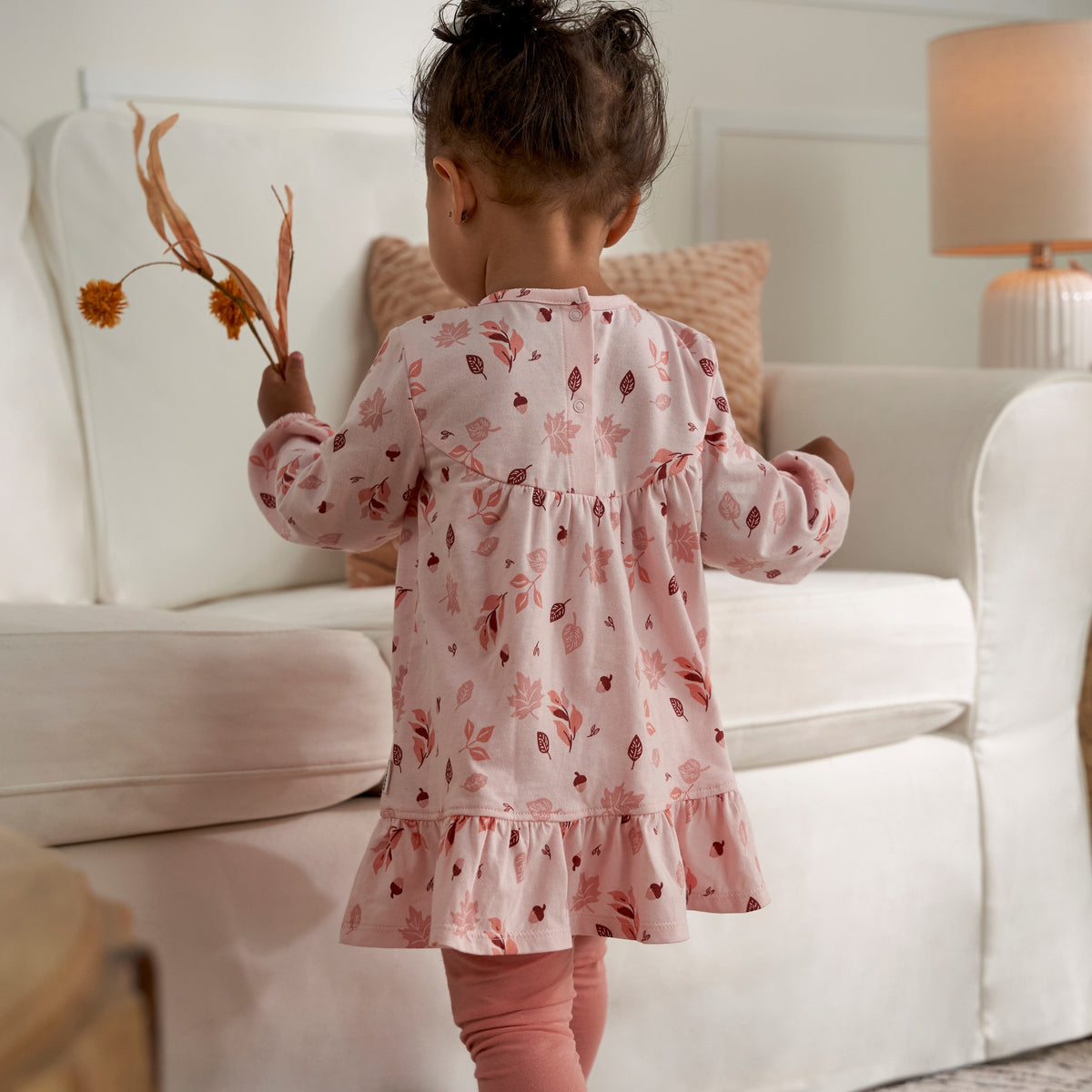 2-Piece Baby & Toddler Girls Leaves Dress & Legging Set, lifestyle photo 2