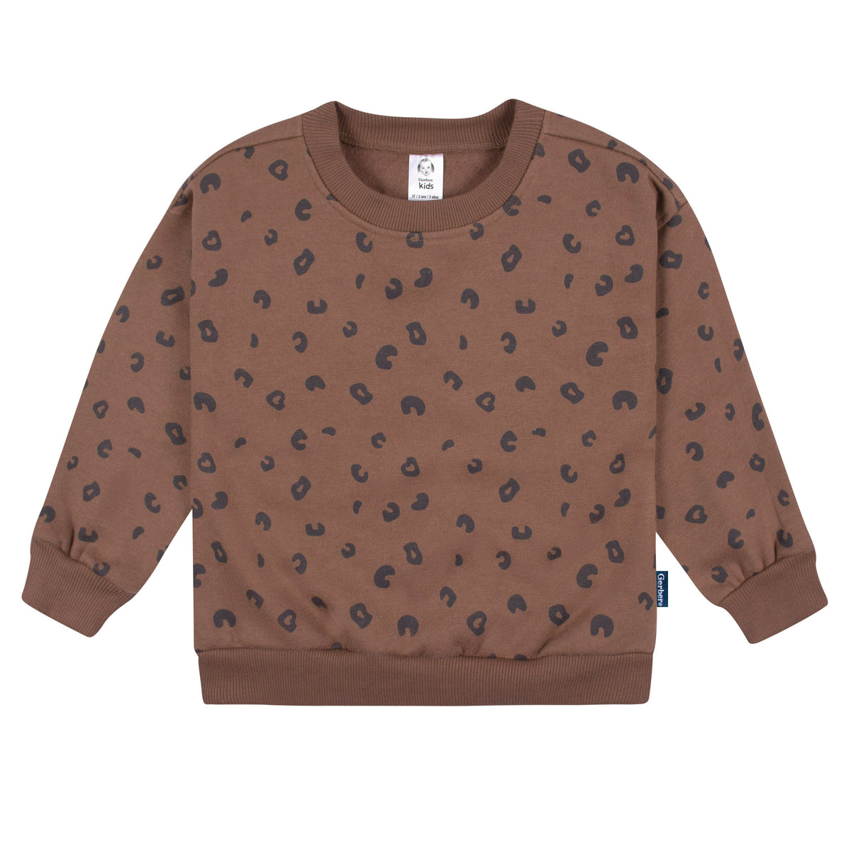 2-Piece Infant and Toddler Girls Leopard Sweatshirt & Pant Set, additional view 1