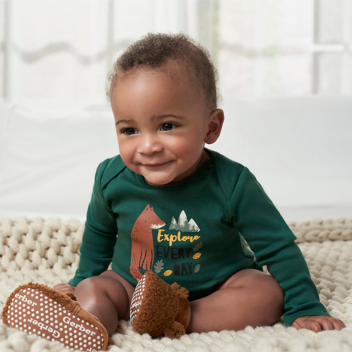 6-Pack Baby Boys Fox Long Sleeve Onesies Bodysuits, lifestyle photo 3
