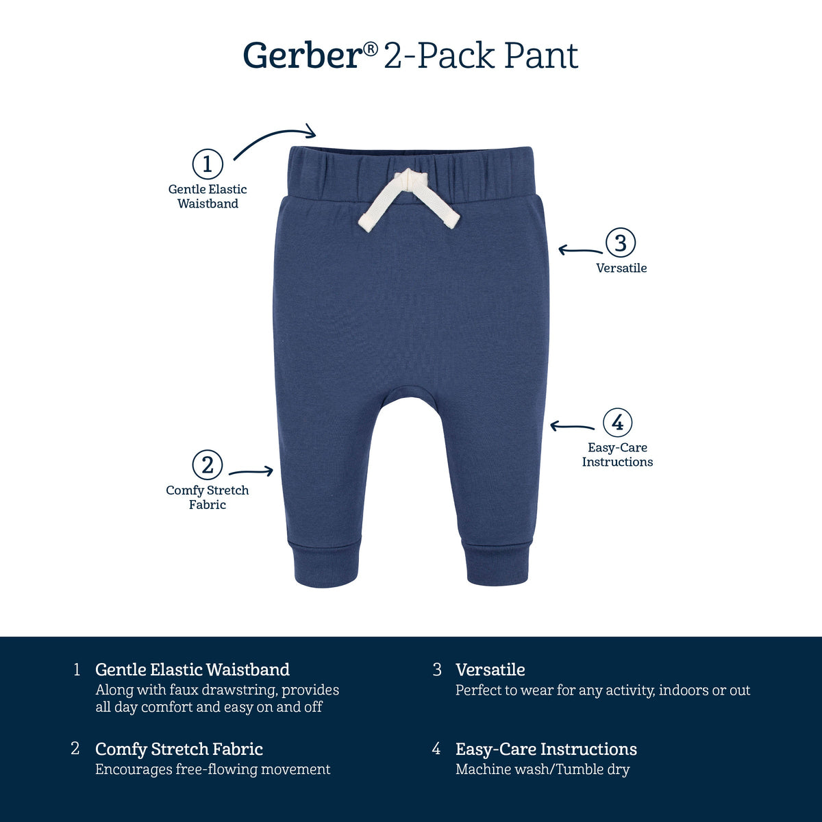 2-Pack Baby Boys Puppy Playground Pants-Gerber Childrenswear Wholesale