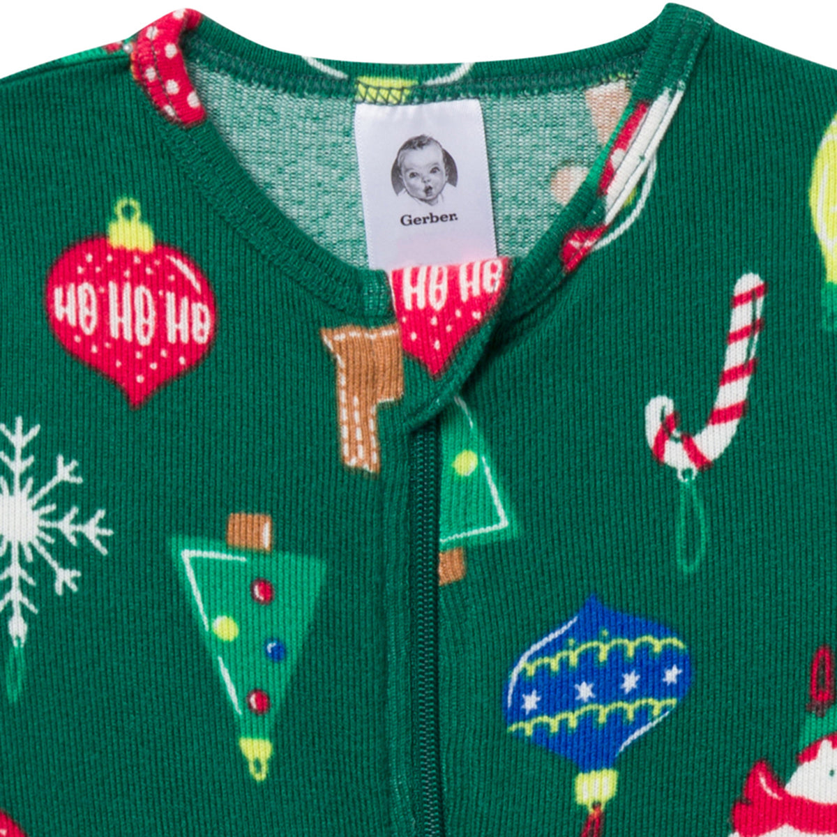 Baby & Toddler Neutral Ornaments Holiday Family Pajamas, close-up detail 1