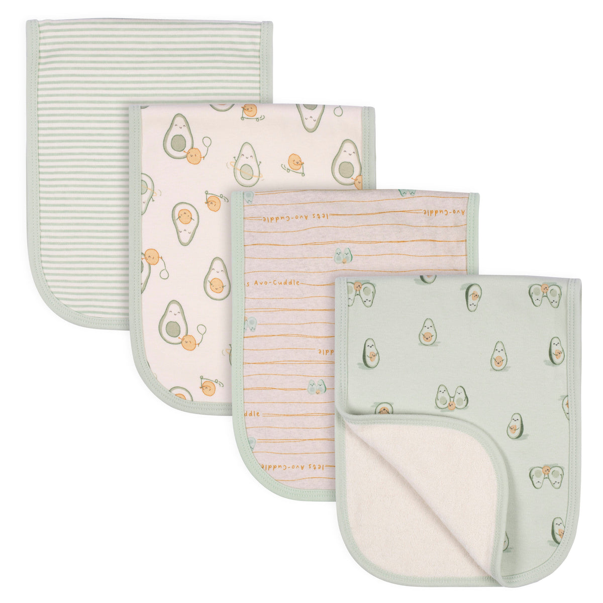 4-Pack Baby Neutral Avo-Cuddle Burpcloths