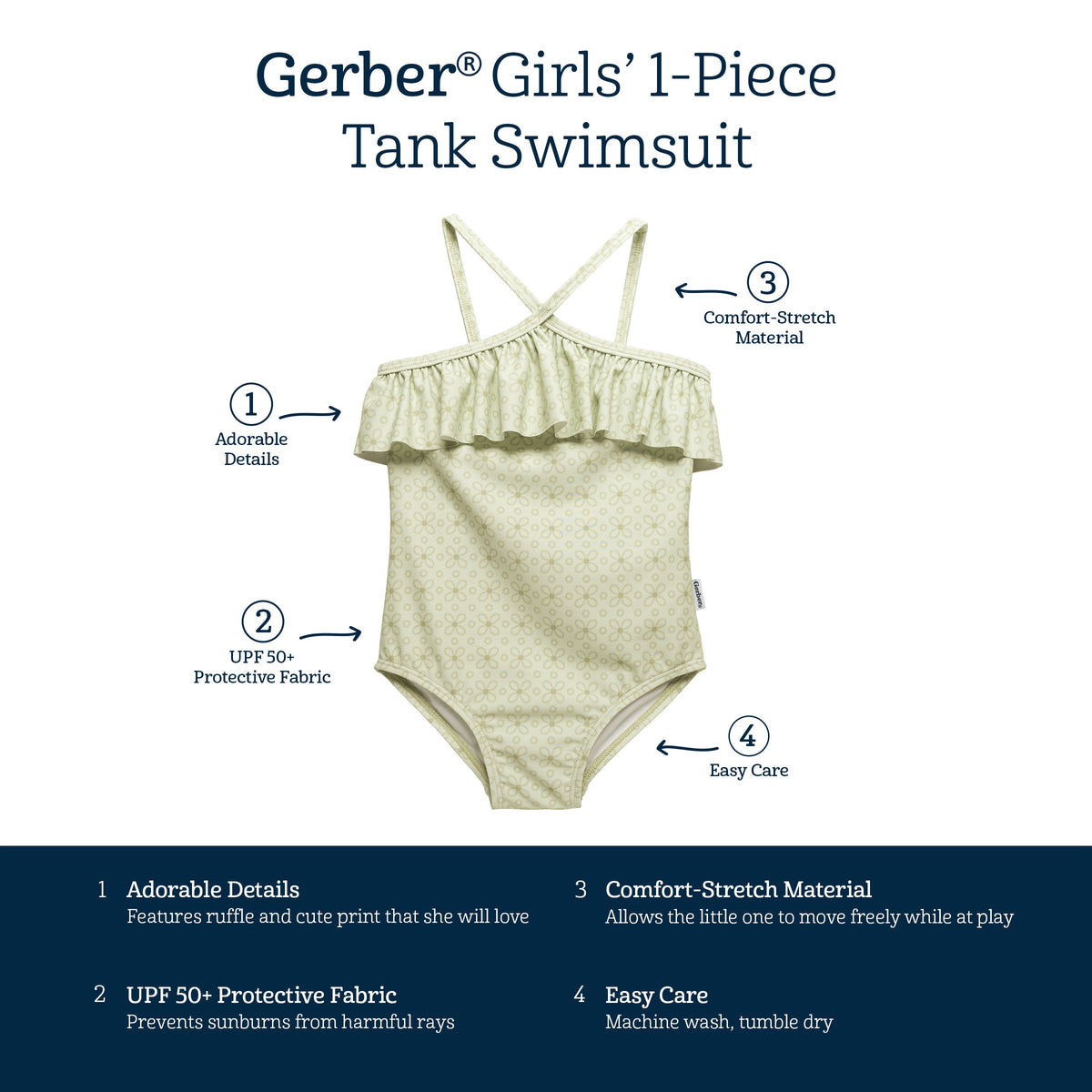 Toddler Girls Eyelet Floral Swimsuit, view 8