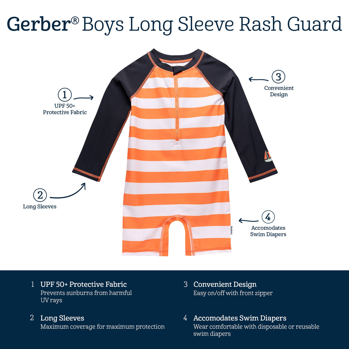 Toddler Boys Stripe Rashguard, view 9