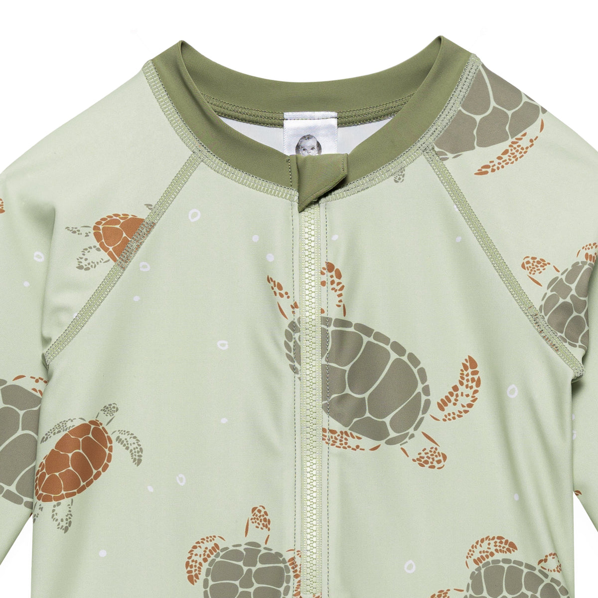 Toddler Boys Turtle Rashguard, close-up detail 1