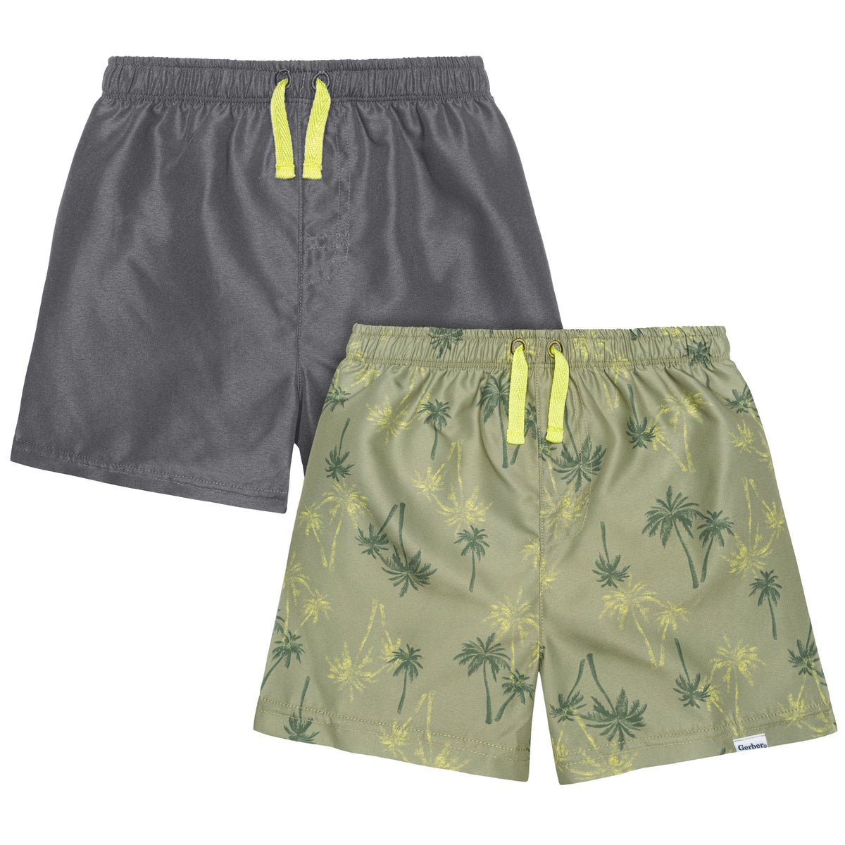 2-Pack Baby & Toddler Boys Palm Tree Swim Trunks