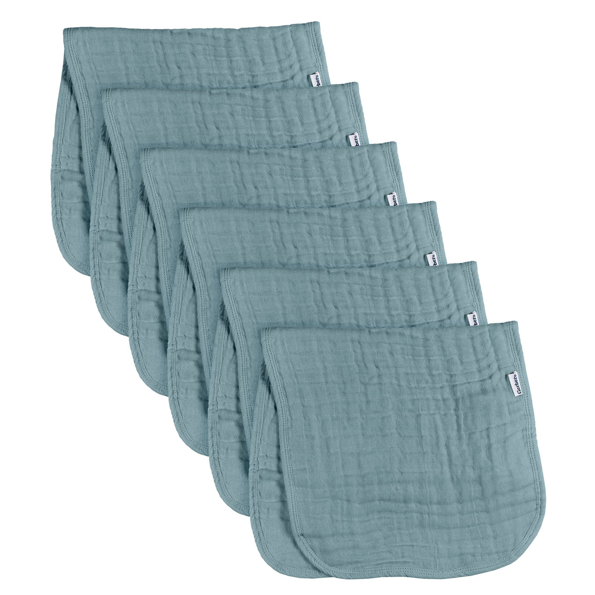 6-Pack Baby Neutral Teal Muslin Burpcloth