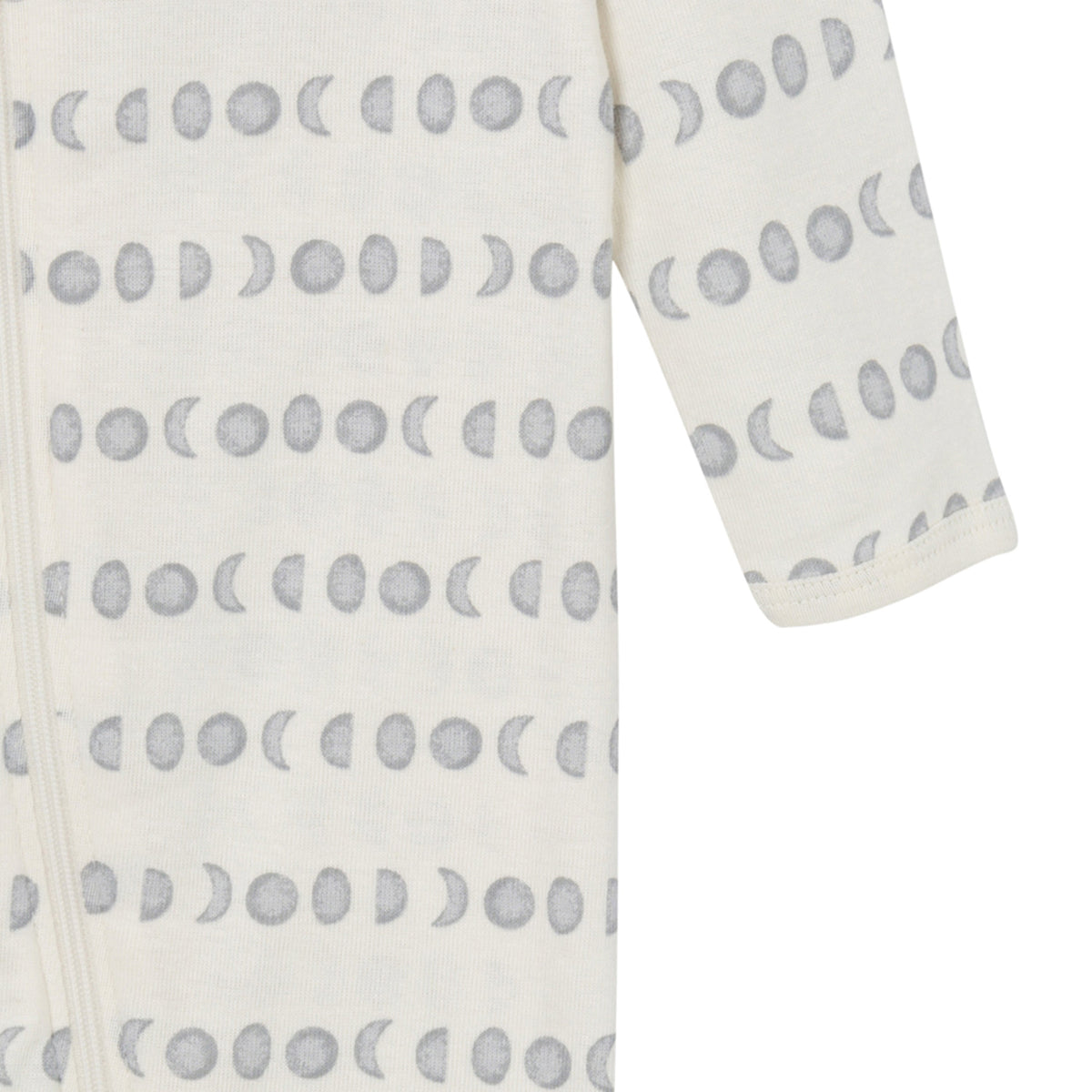 2-Pack Baby Neutral Neutral Grey Moons Sleep 'N Play With Mitten Cuffs, close-up detail 2