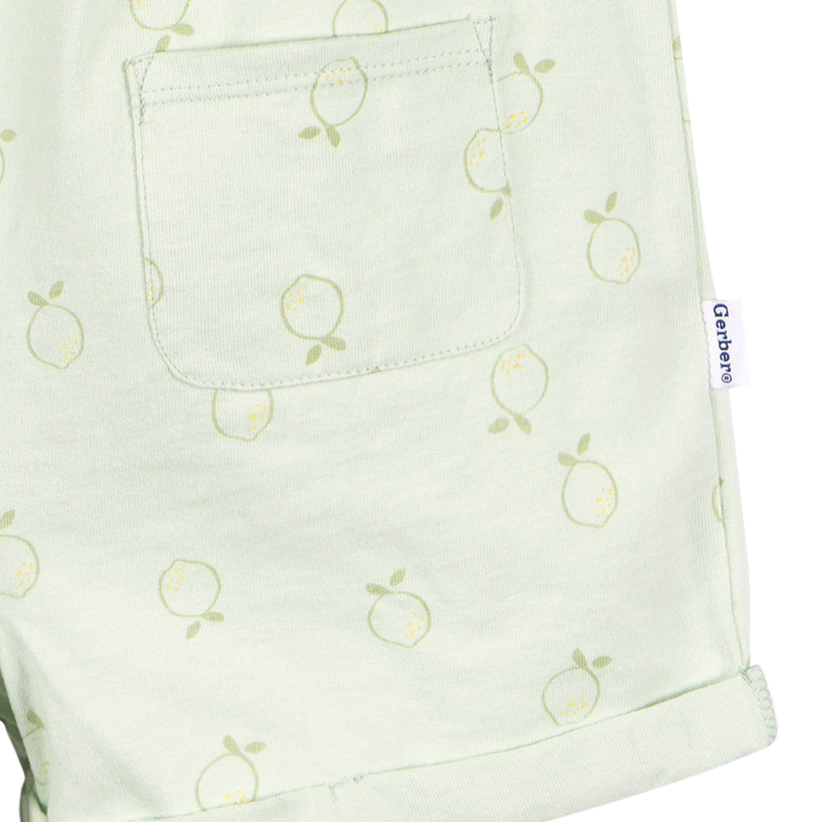 2-Pack Infant and Toddler Girls Yellow & Lemons Rompers, close-up detail 2
