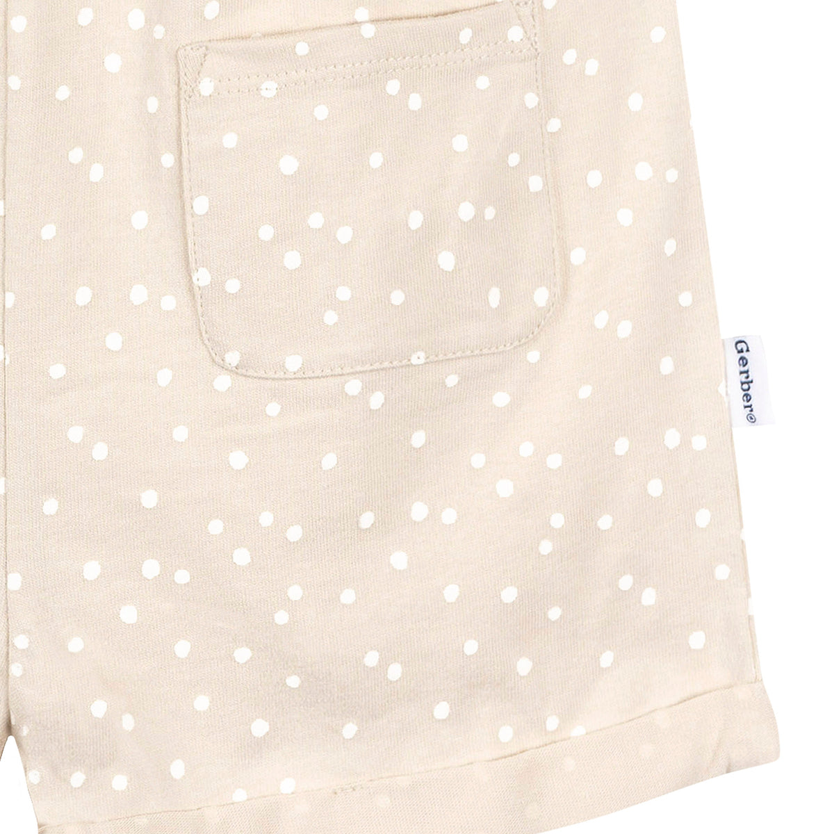 2-Pack Infant and Toddler Girls Rose Pink & Dots Rompers, close-up detail 2