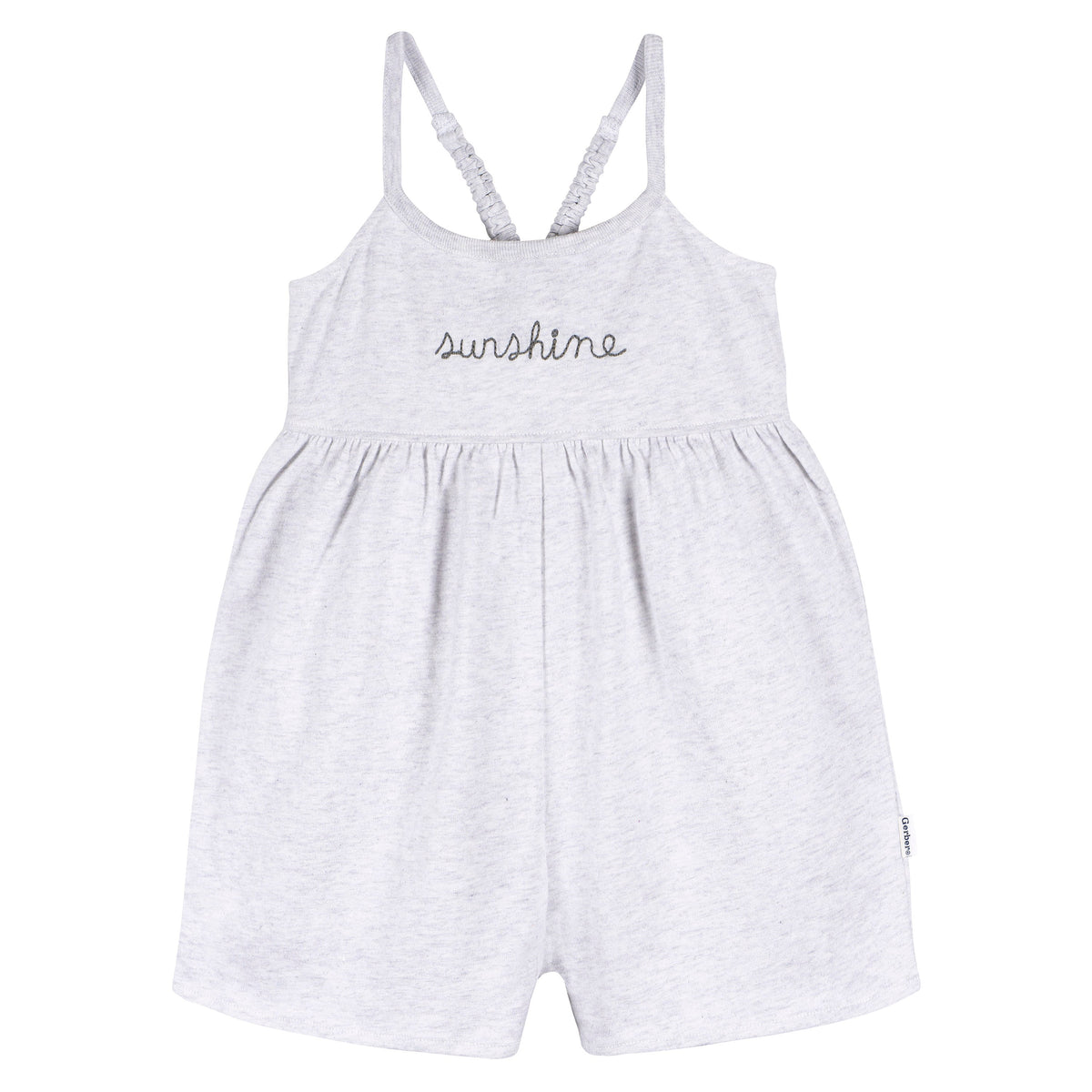 2-Pack Infant and Toddler Girls Light Grey Heather & Sand Dollars Rompers, additional view 1