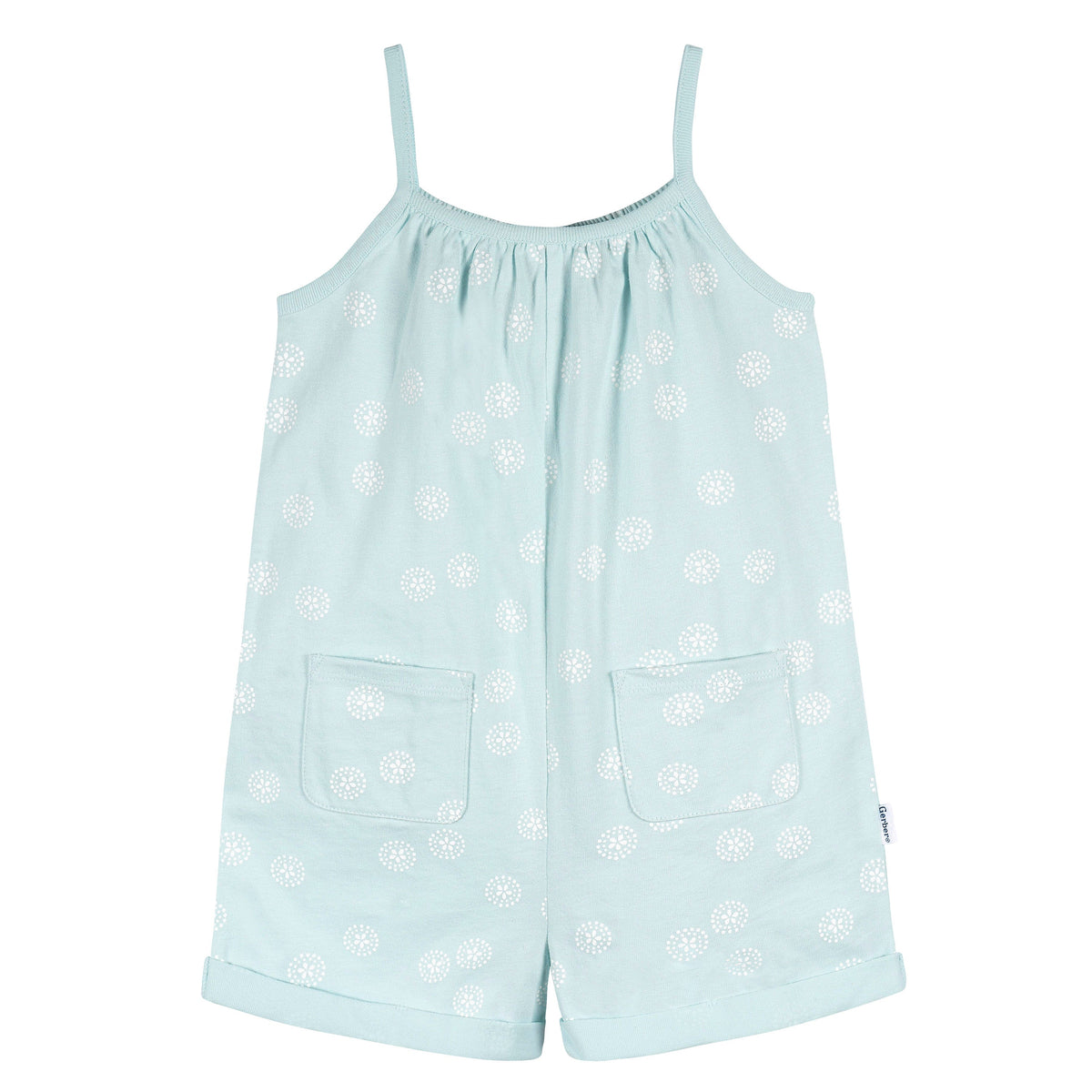 2-Pack Infant and Toddler Girls Light Grey Heather & Sand Dollars Rompers, additional view 2