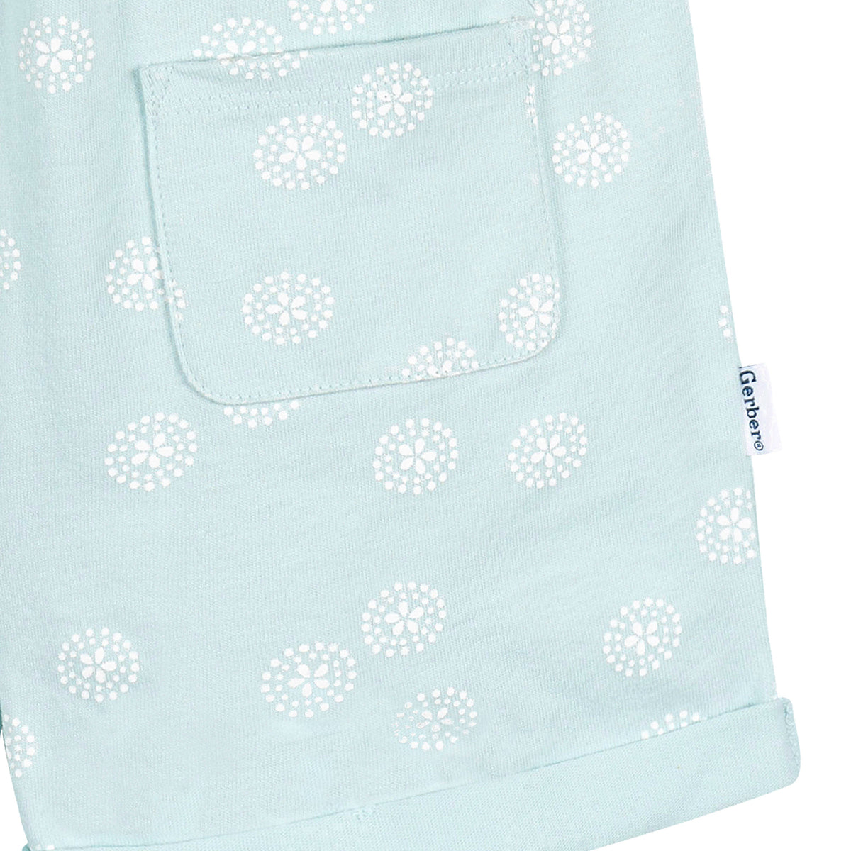 2-Pack Infant and Toddler Girls Light Grey Heather & Sand Dollars Rompers, close-up detail 2