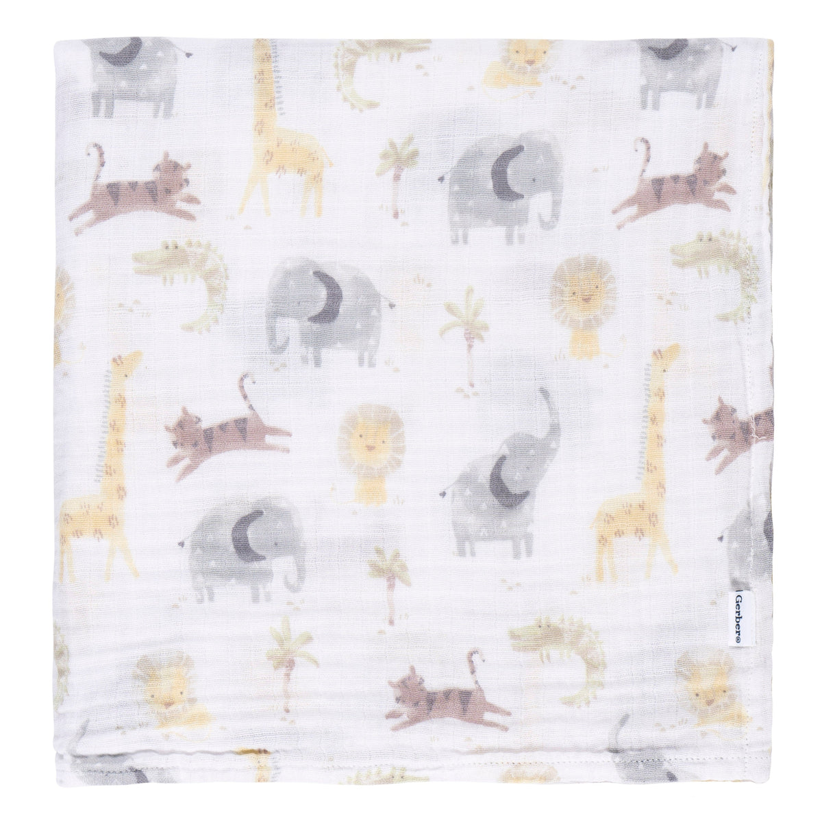 2-Pack Baby Neutral Animals & Geos Neutral Muslin Blanket, additional view 1