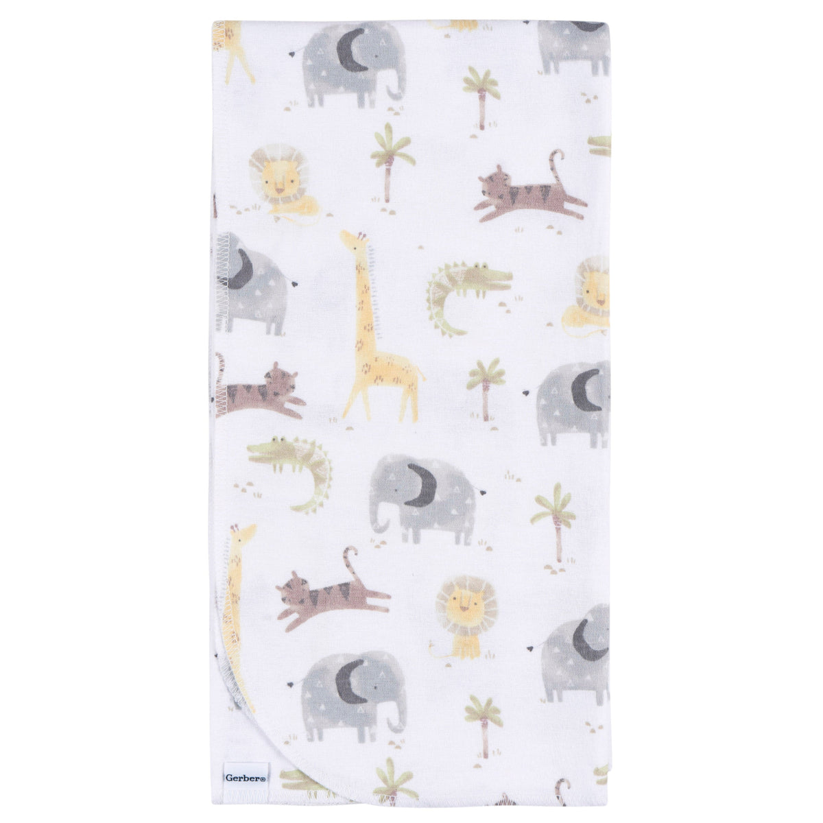 4-Pack Baby Neutral Animals & Geos Neutral Flannel Blankets, additional view 1
