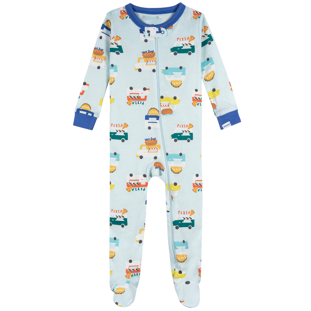 4-Pack Baby Boys Snack Truck Footed Pajamas, additional view 1