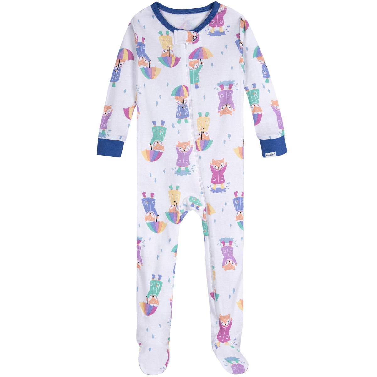 4-Pack Baby Girls Rainy Day Footed Pajamas, additional view 1