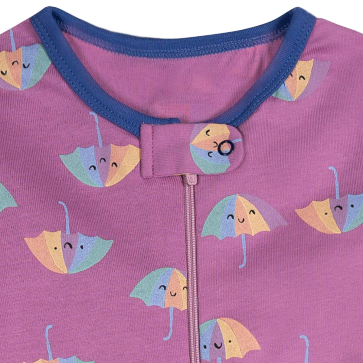 4-Pack Baby Girls Rainy Day Footed Pajamas, close-up detail 3