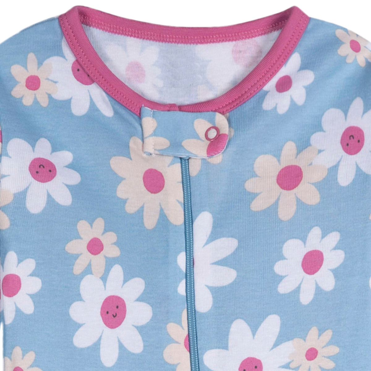 4-Pack Baby Girls Pears Footed Pajamas, close-up detail 5