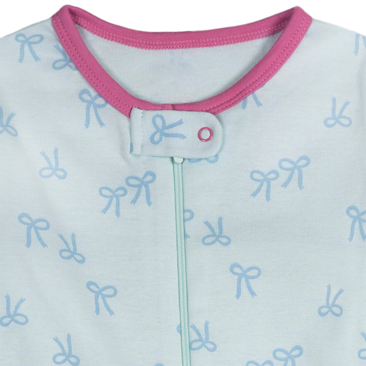 4-Pack Baby Girls Pears Footed Pajamas, close-up detail 7