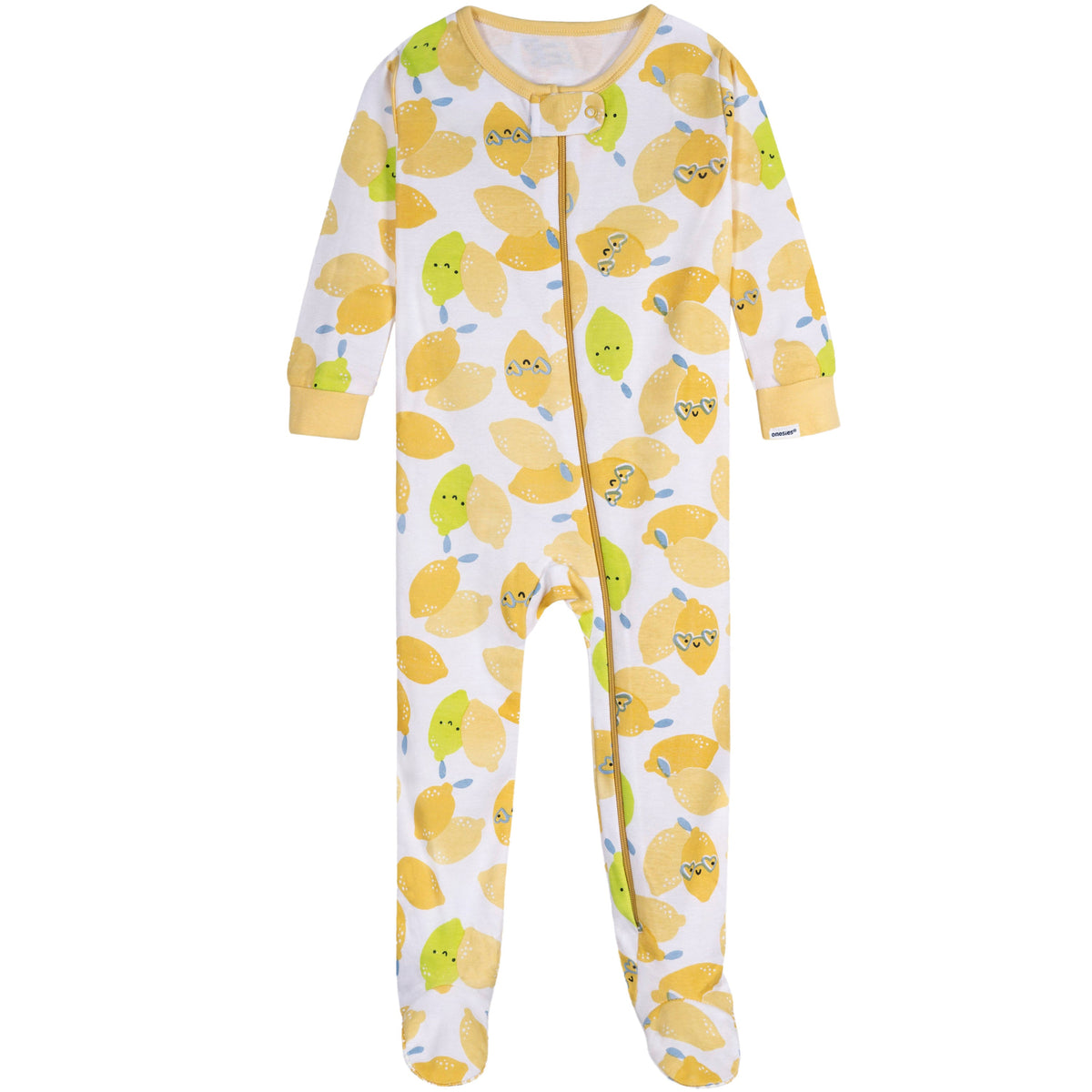 4-Pack Baby Girls Lemons Footed Pajamas, additional view 1