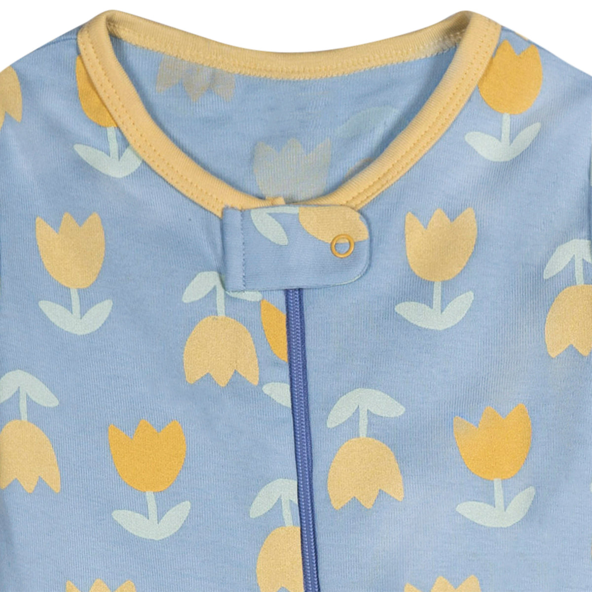 4-Pack Baby Girls Lemons Footed Pajamas, close-up detail 3