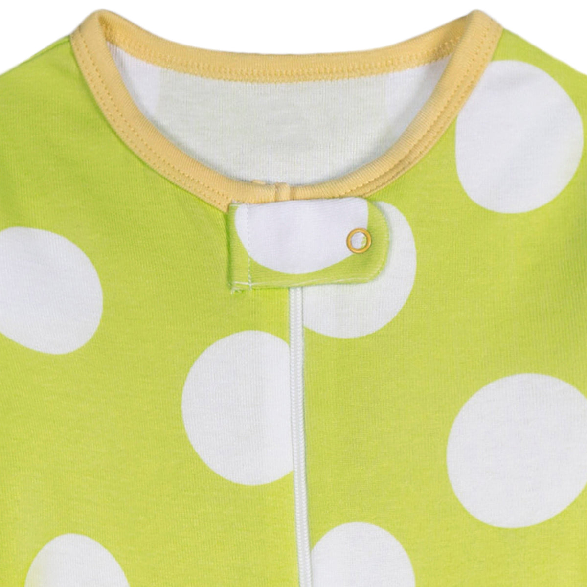 4-Pack Baby Girls Lemons Footed Pajamas, close-up detail 5
