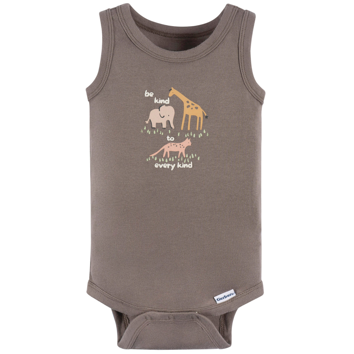 4-Pack Baby Neutral Ivory Safari Sleeveless Onesies Bodysuits, additional view 4