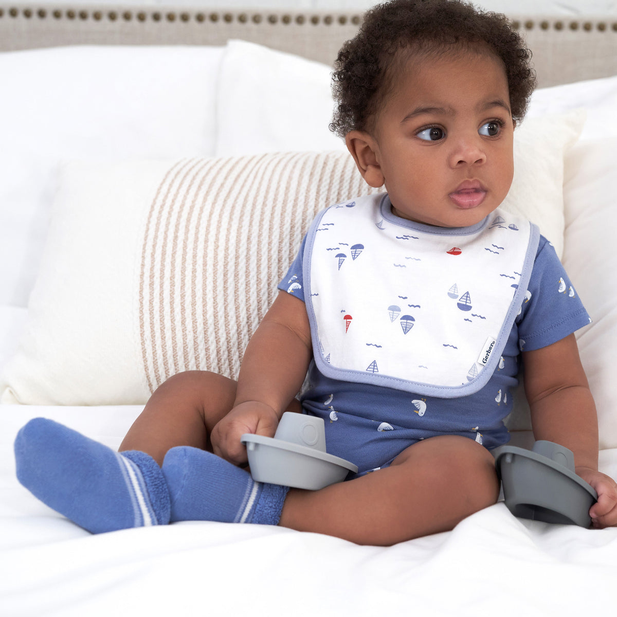 2-Pack Baby Boys Little Lighthouse Dribbler Bib, lifestyle photo 1