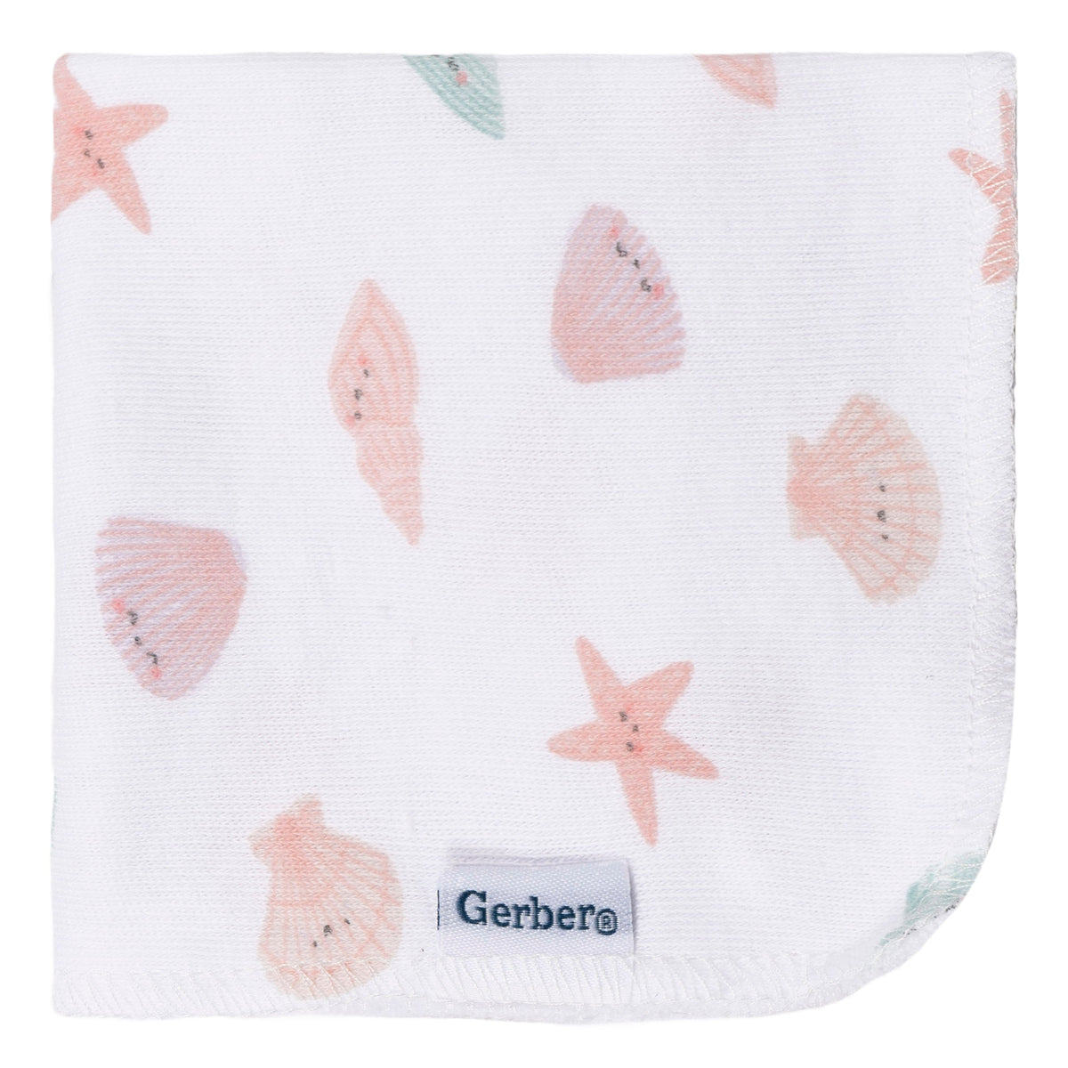 4-Pack Baby Girls She Sells Sea shells Terry Washcloths, additional view 1